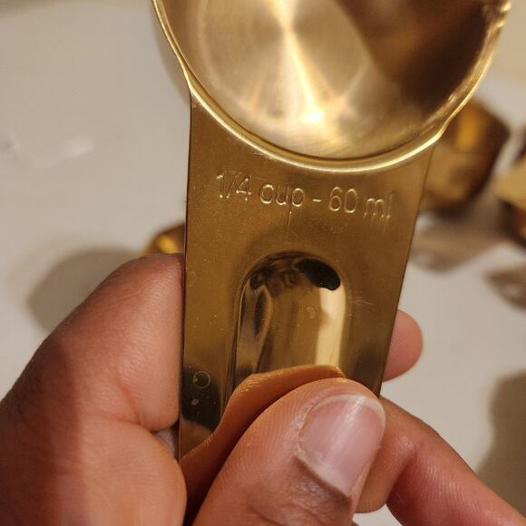 Measuring Cups Gold Tone Set Of 8 For Baking Cooking Kitchenware - Picture 6 of 13